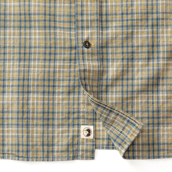 Cotton Slub Sport Shirt - Croft Plaid - Orion Blue