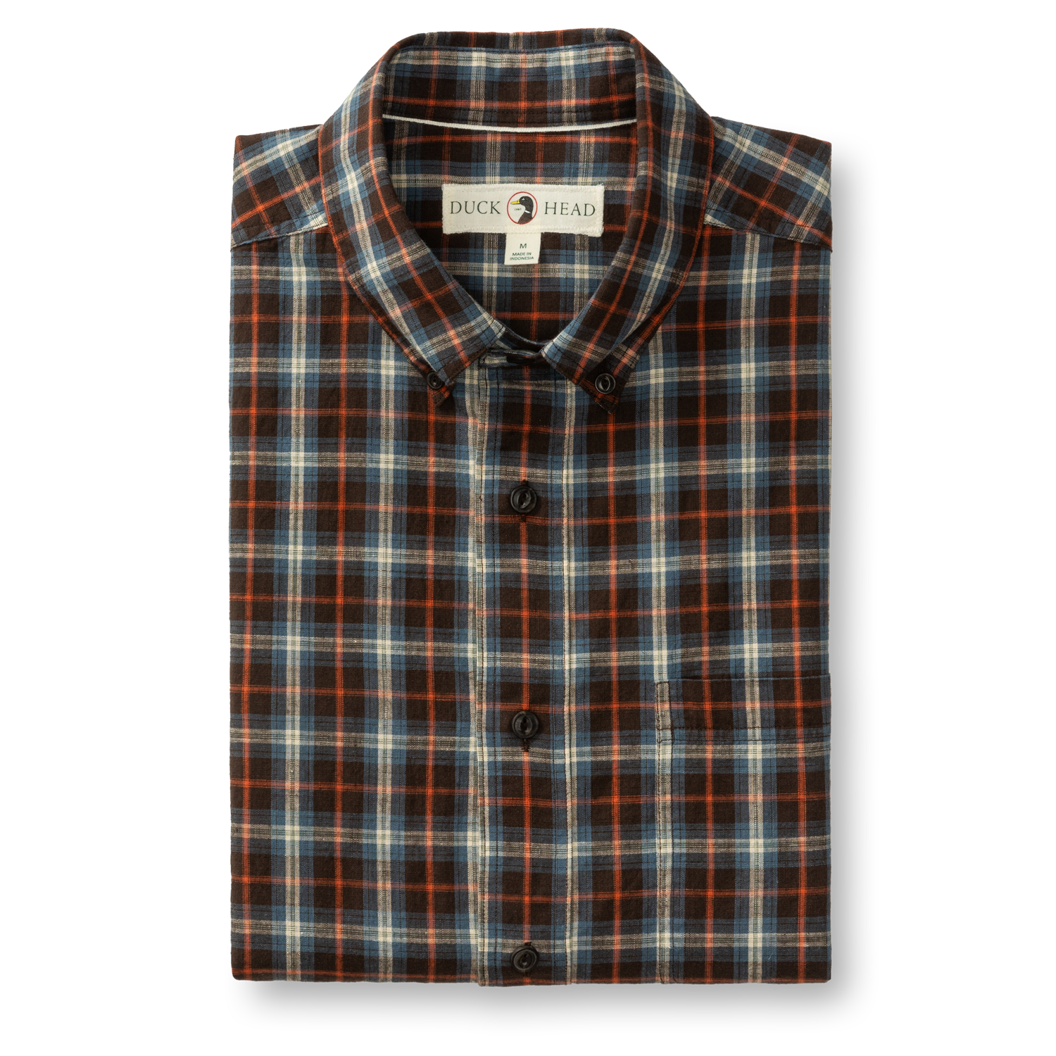 Cotton Slub Sport Shirt - Dunn Plaid - Dark Brown