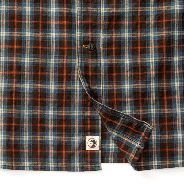 Cotton Slub Sport Shirt - Dunn Plaid - Dark Brown