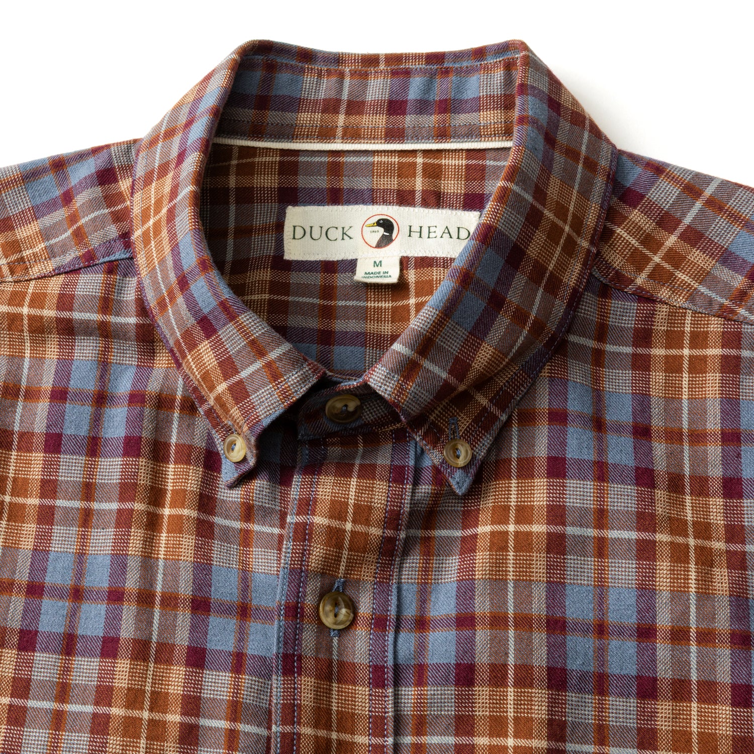 Cotton Wool Sport Shirt - Houser Plaid - Saddle Brown