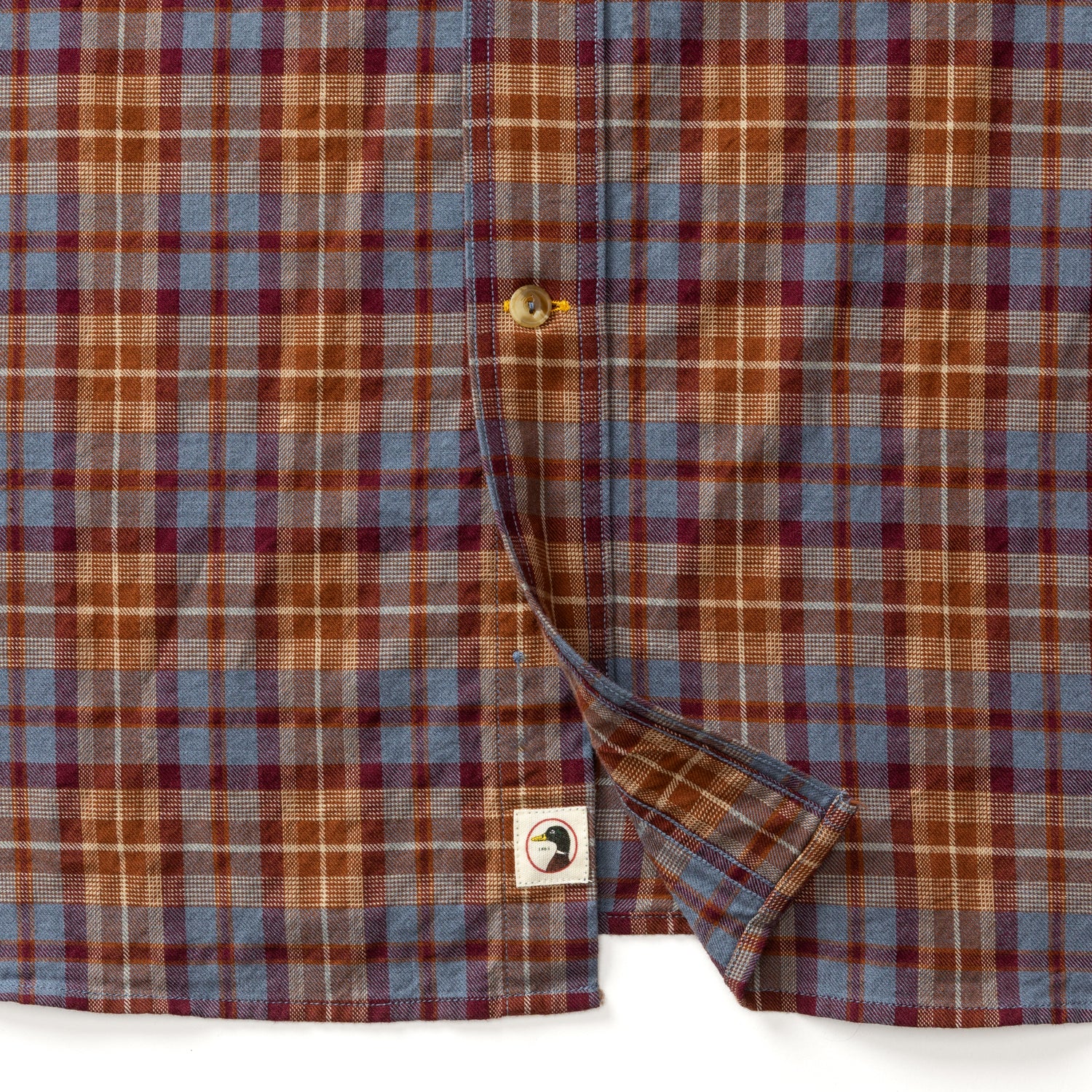 Cotton Wool Sport Shirt - Houser Plaid - Saddle Brown