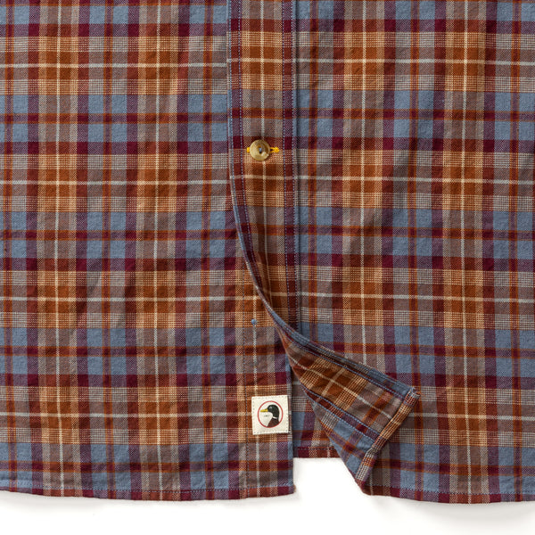 Cotton Wool Sport Shirt - Houser Plaid - Saddle Brown