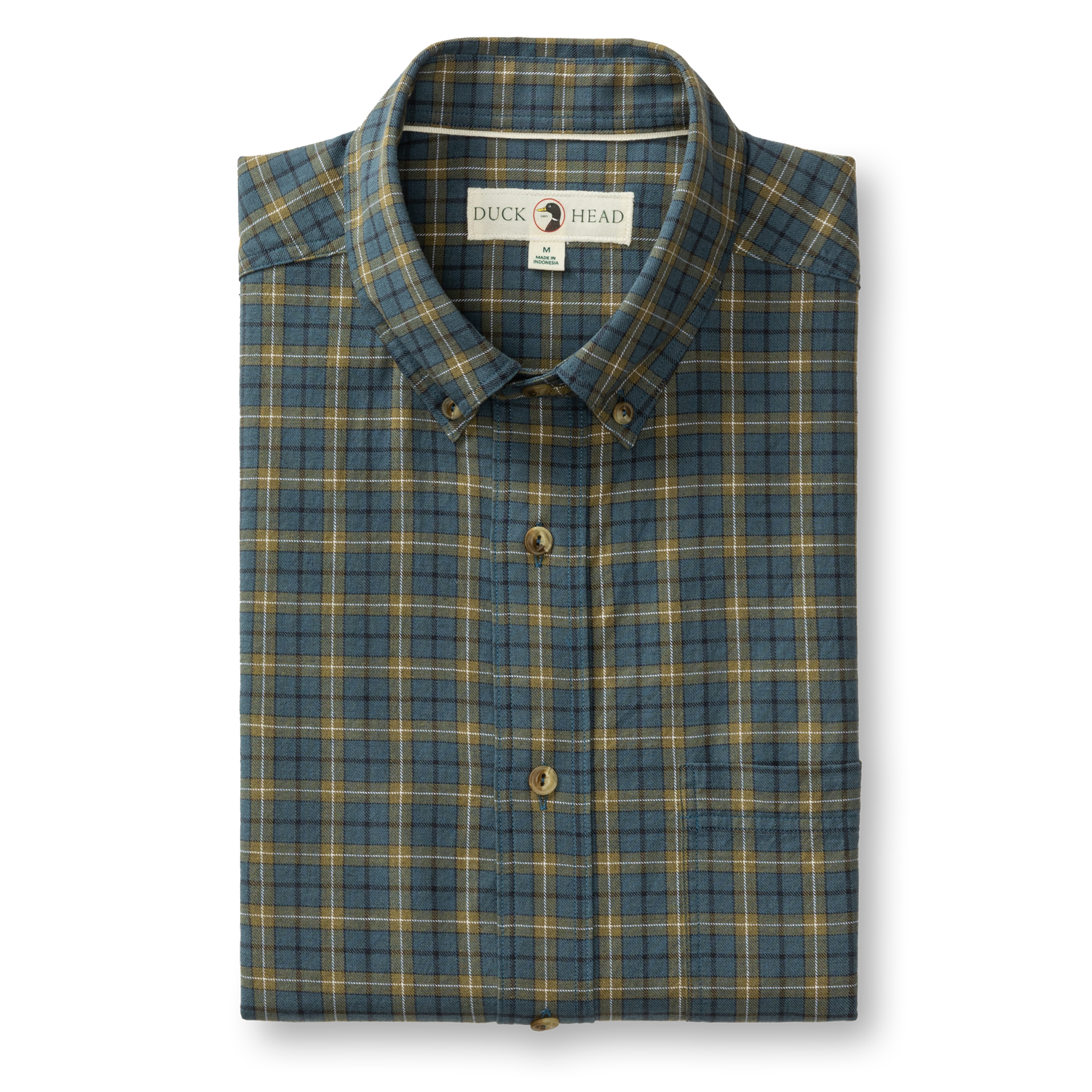 Cotton Wool Sport Shirt - Mercer Plaid - Orion Blue