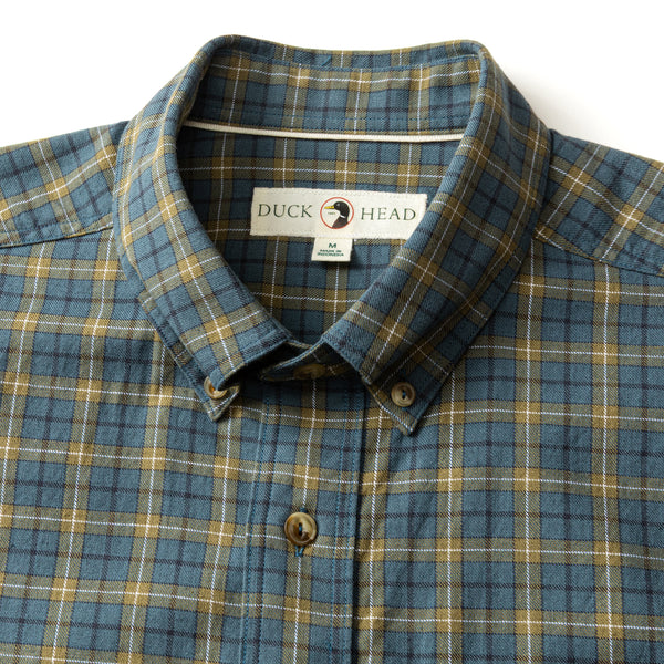 Cotton Wool Sport Shirt - Mercer Plaid - Orion Blue