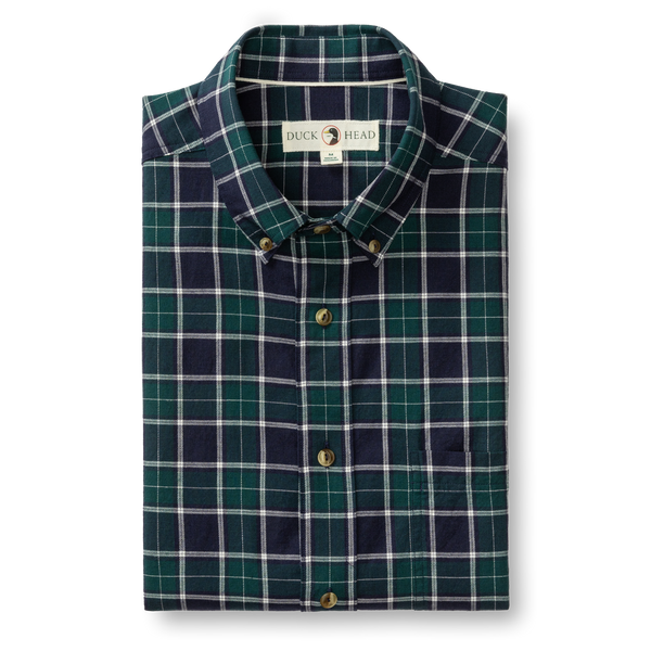 Cotton Wool Sport Shirt - Pickens Plaid - Emerald Green