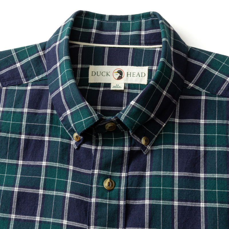 Cotton Wool Sport Shirt - Pickens Plaid - Emerald Green
