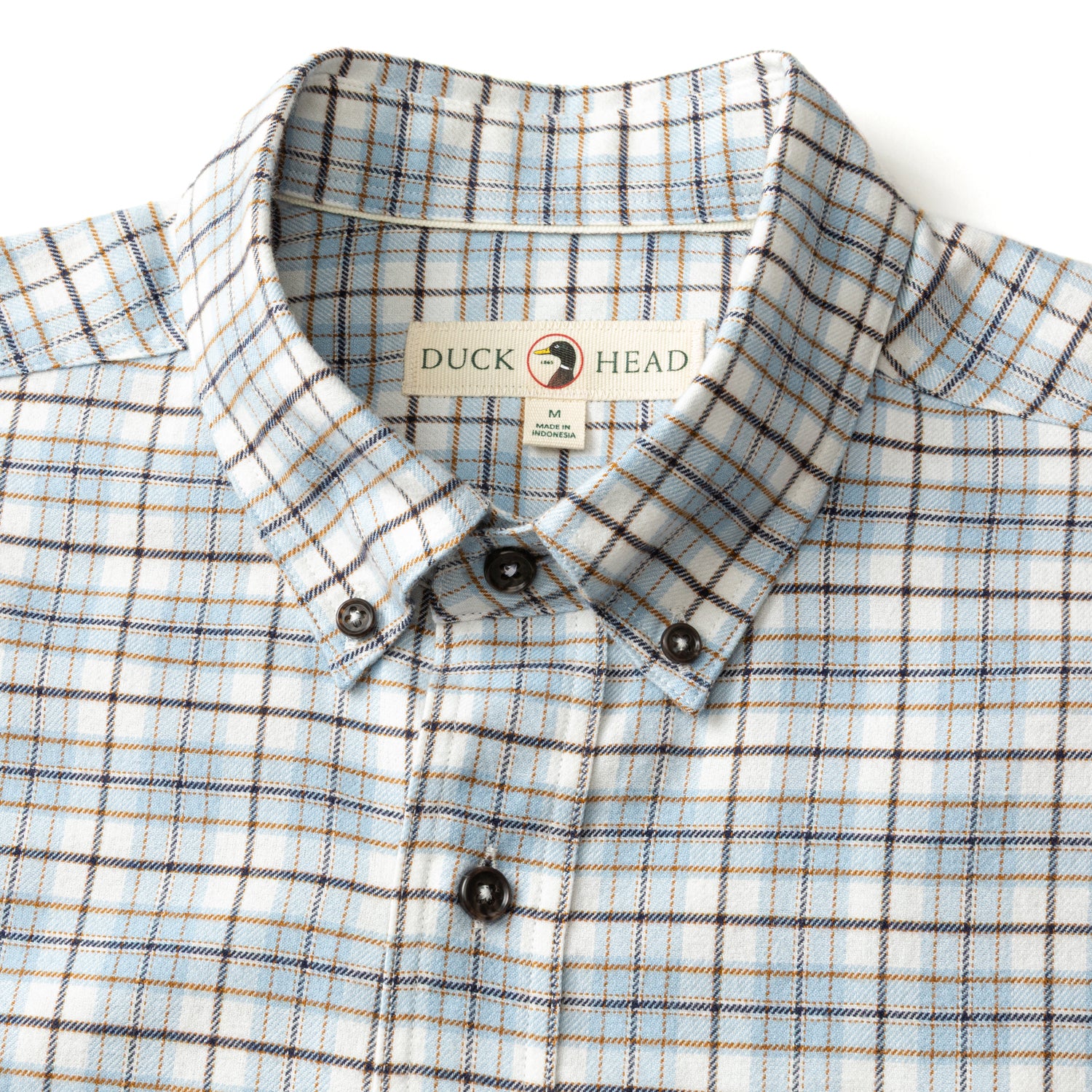 Cotton Flannel Sport Shirt - Layne Plaid - Glacier Blue