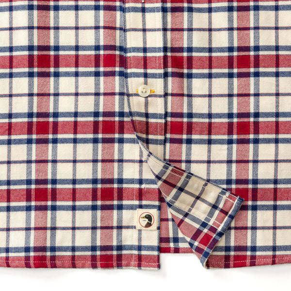 Cotton Flannel Sport Shirt - Bradner Plaid - Rio Red