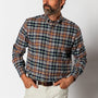 Cotton Flannel Sport Shirt - Eckard Plaid - Maritime Blue