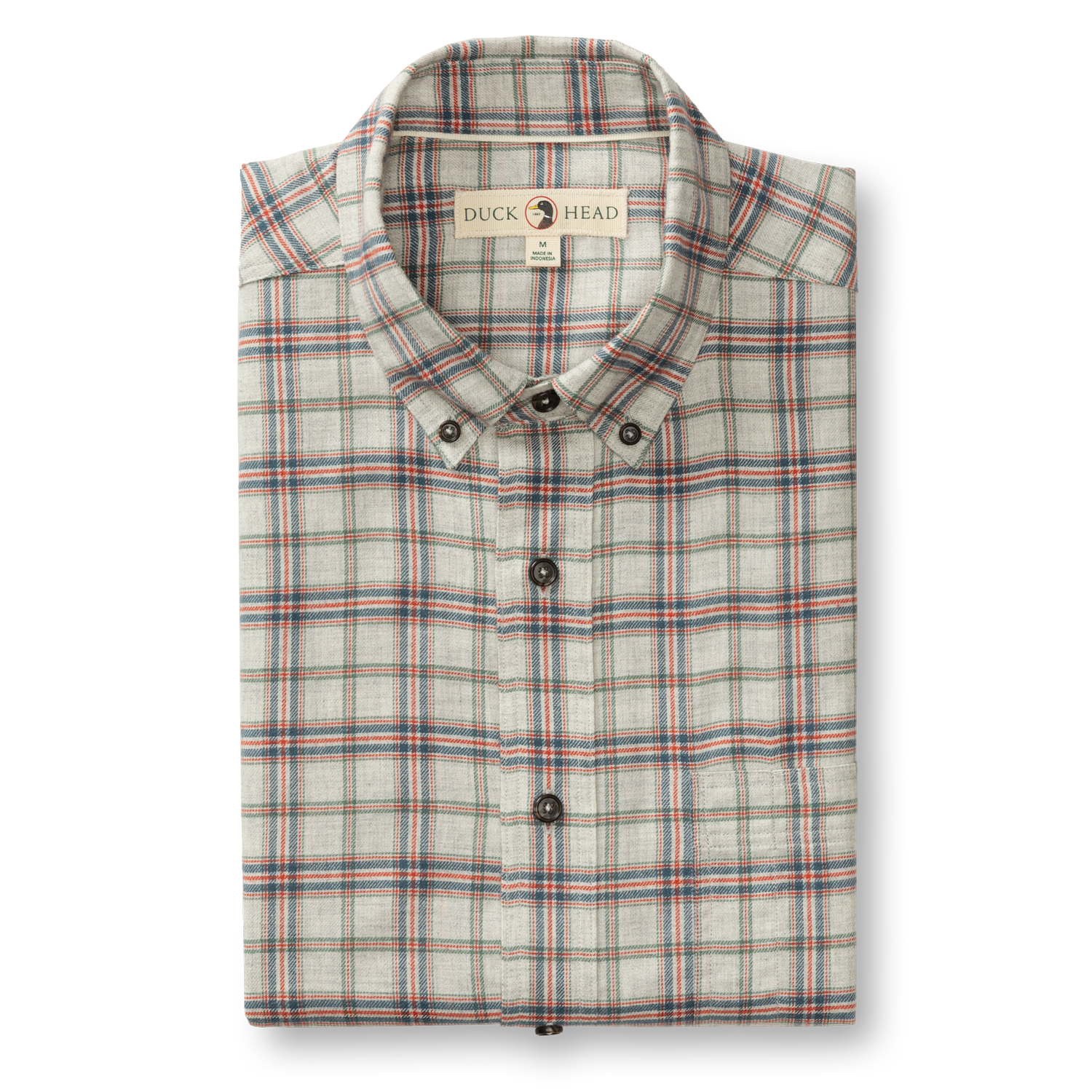 Cotton Flannel Sport Shirt - Malcolm Plaid - Grey Heather