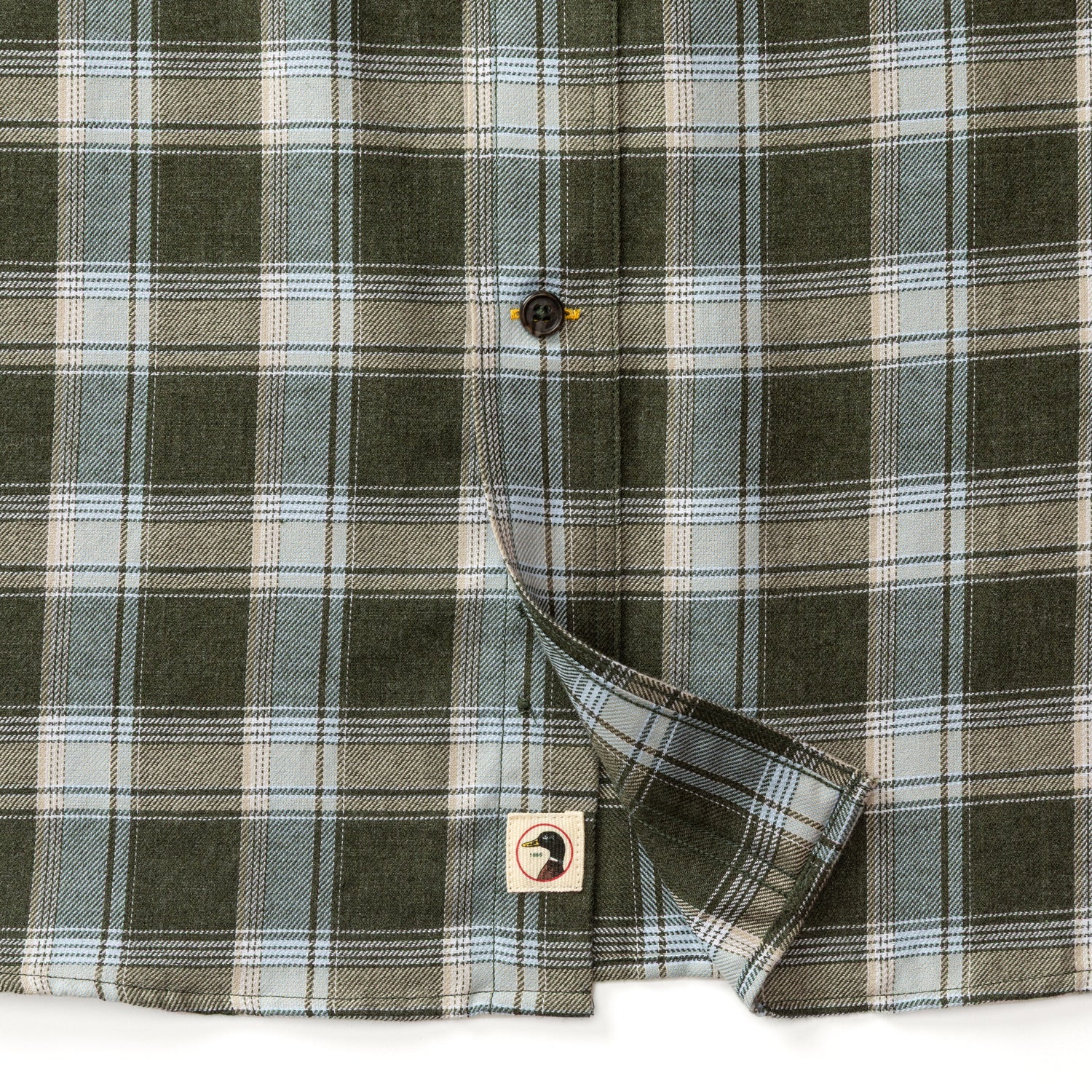 Cotton Flannel Sport Shirt - Hank Plaid - Deep Olive Heather