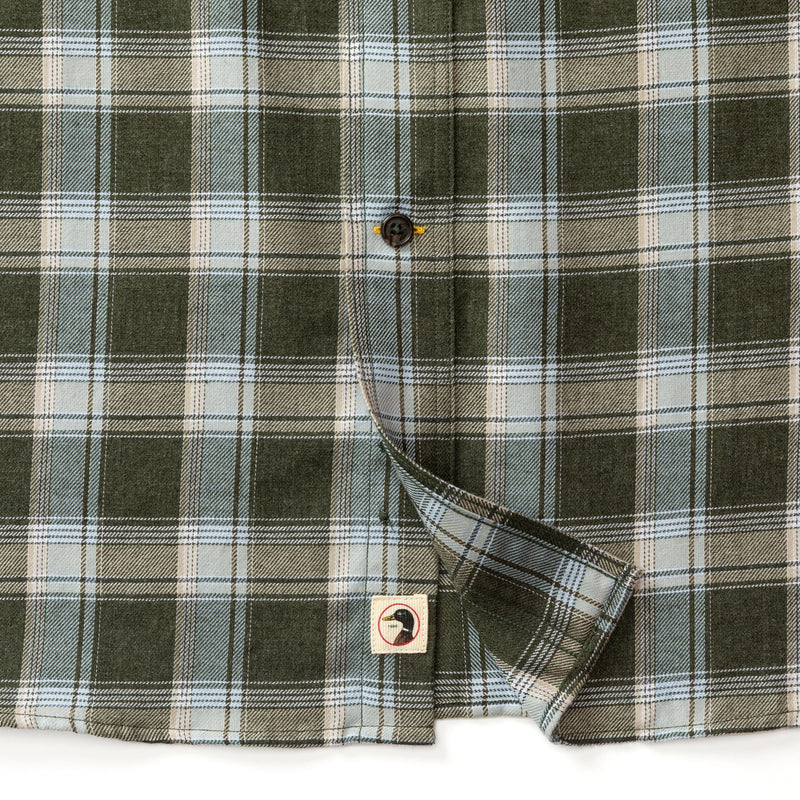 Cotton Flannel Sport Shirt - Hank Plaid - Deep Olive Heather