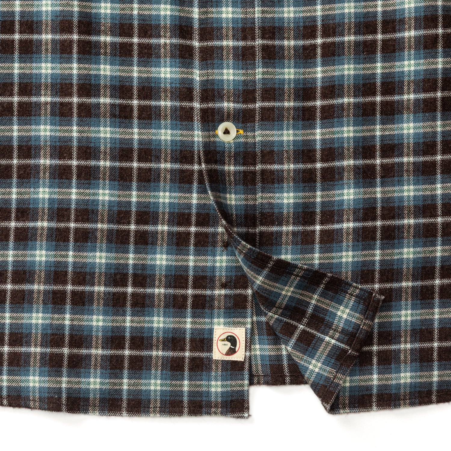 Cotton Flannel Sport Shirt - Calvin Plaid - Dark Brown Heather