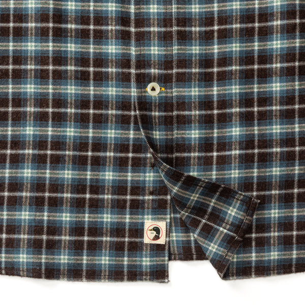 Cotton Flannel Sport Shirt - Calvin Plaid - Dark Brown Heather