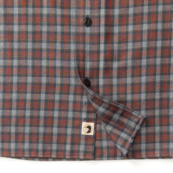 Performance Flannel Sport Shirt - Ballard Plaid - Burnt Brick