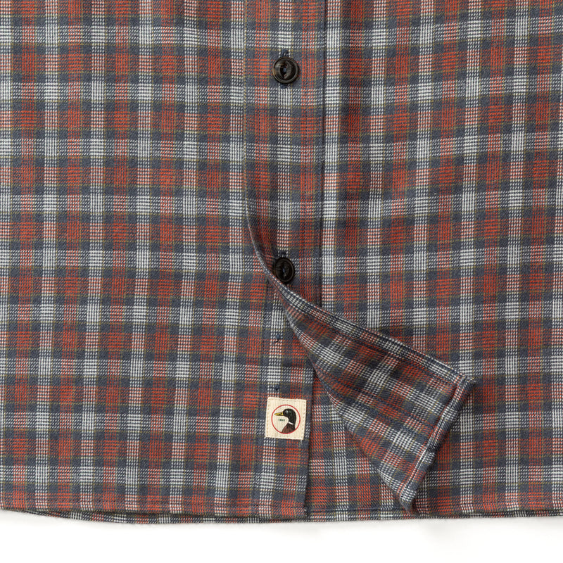 Performance Flannel Sport Shirt - Ballard Plaid - Burnt Brick
