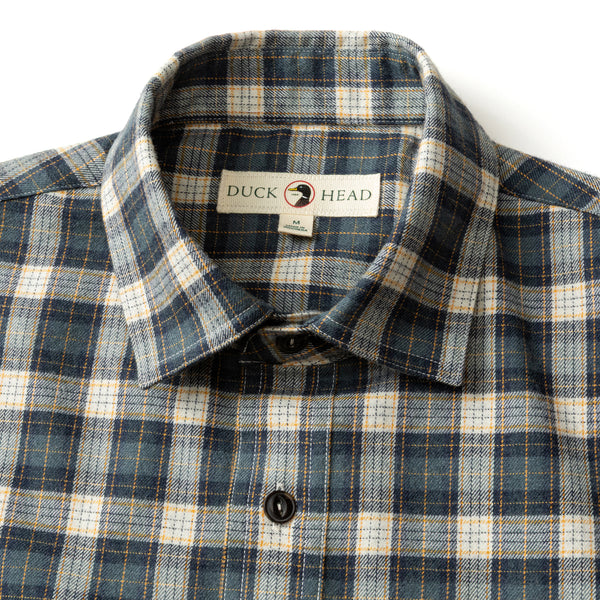 Performance Flannel Sport Shirt - Moyer Plaid - Graphite Blue