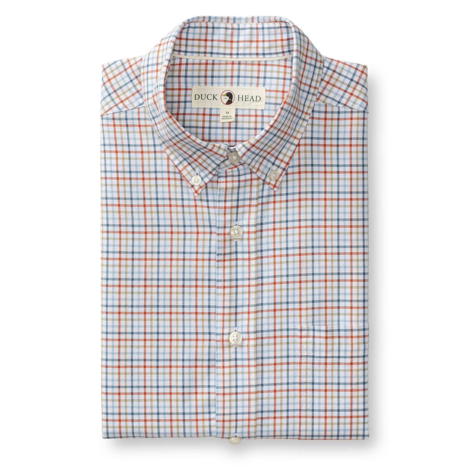 Cotton Oxford Sport Shirt - Bennet Plaid - Burnt Brick