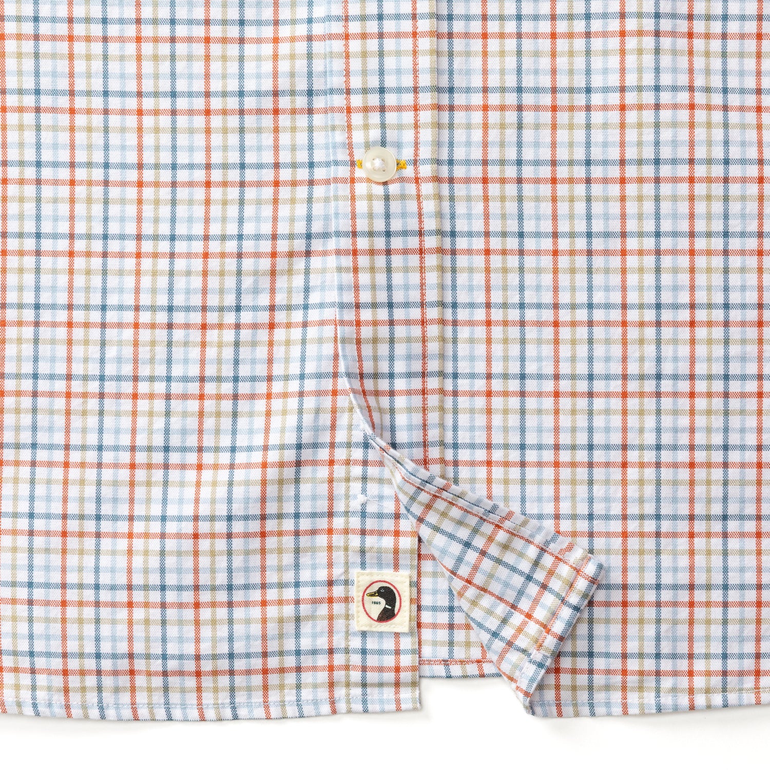 Cotton Oxford Sport Shirt - Bennet Plaid - Burnt Brick