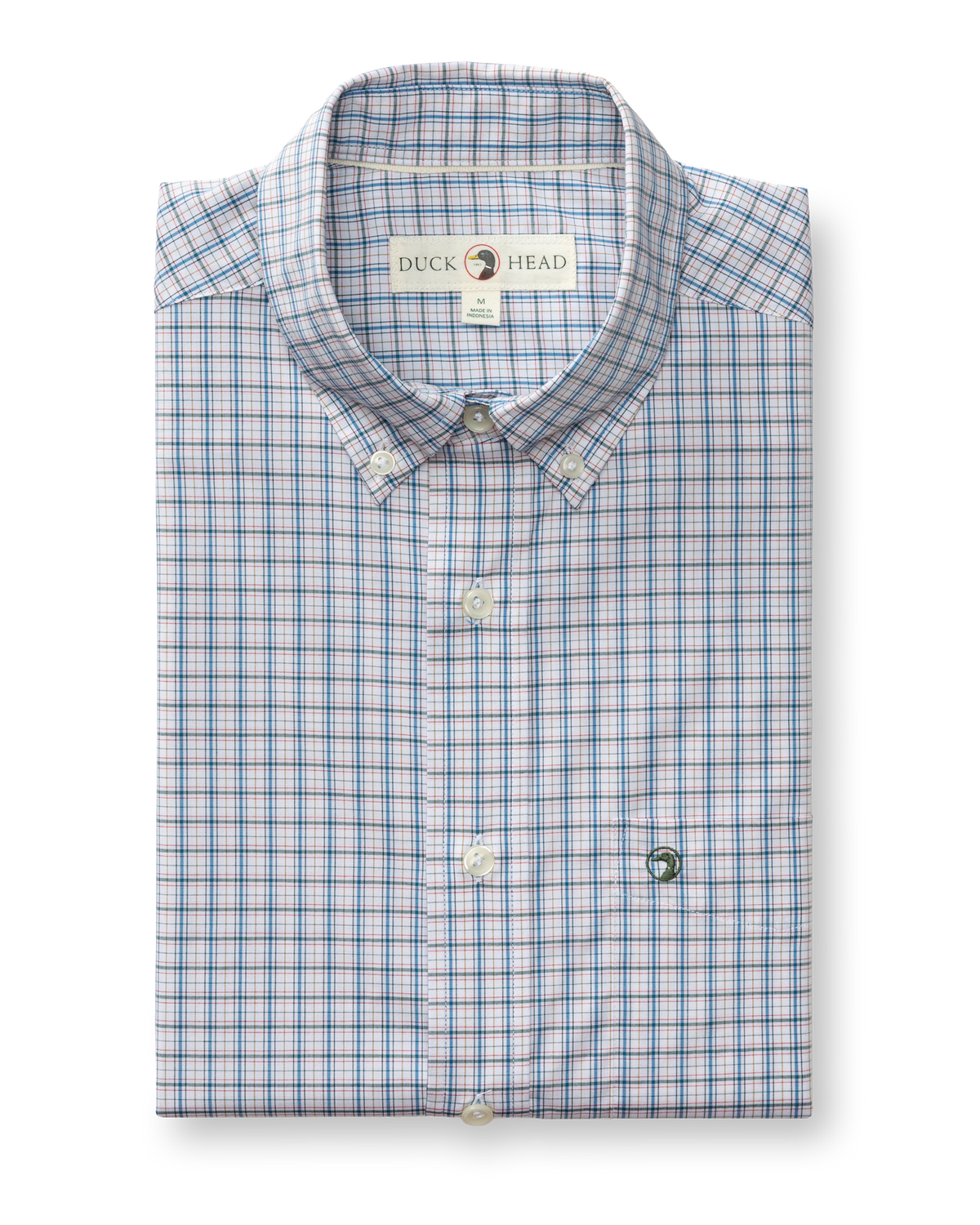 Performance Poplin Sport Shirt - Edison Plaid - Midnight Teal