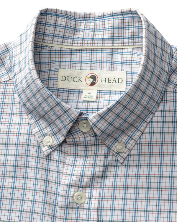 Performance Poplin Sport Shirt - Edison Plaid - Midnight Teal