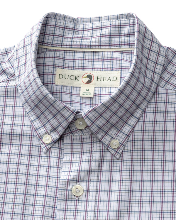 Performance Poplin Sport Shirt - Edison Plaid - Navy Peony
