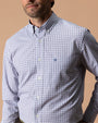 Performance Poplin Sport Shirt - Edison Plaid - Navy Peony