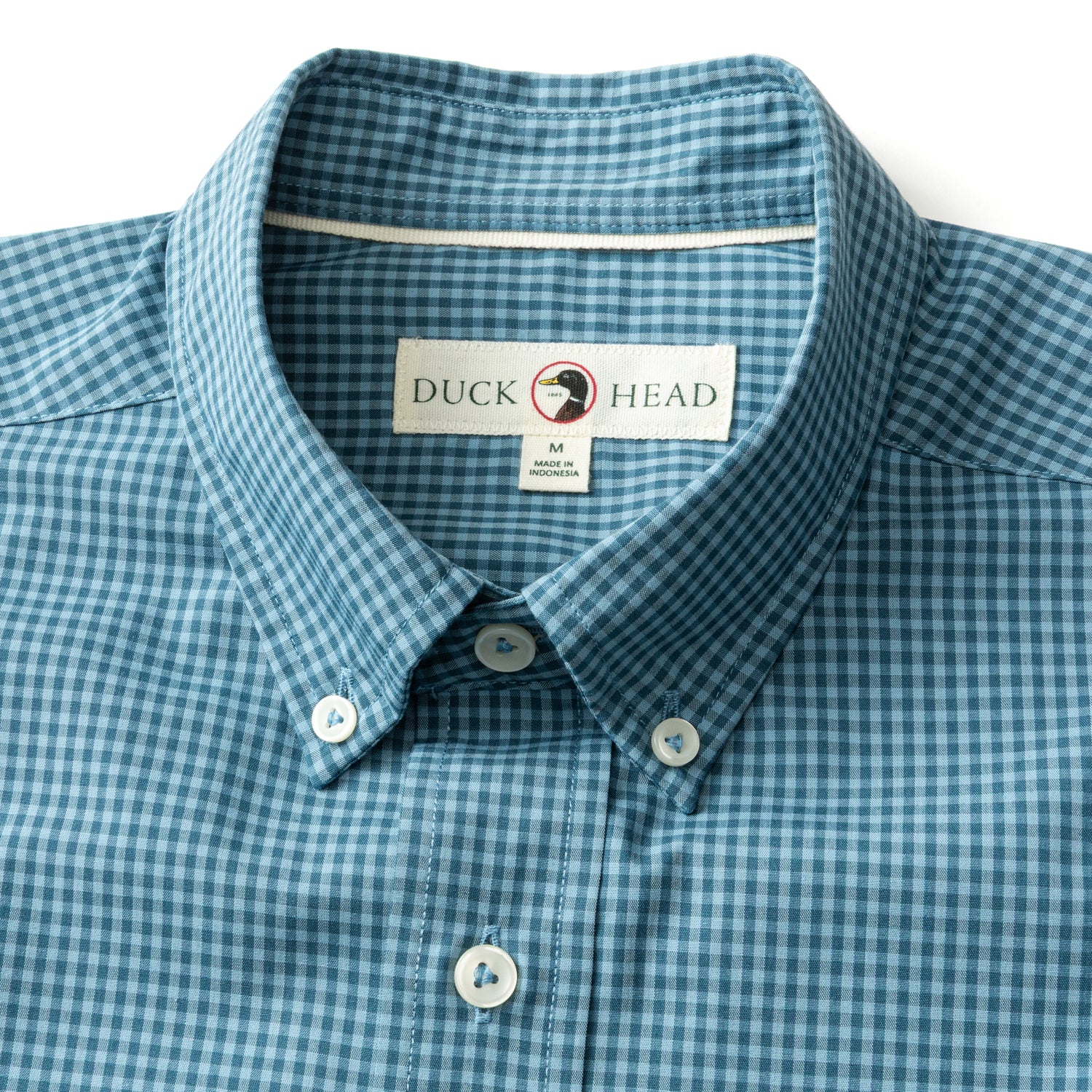 Performance Poplin Sport Shirt - Reilly Gingham - Teal Blue