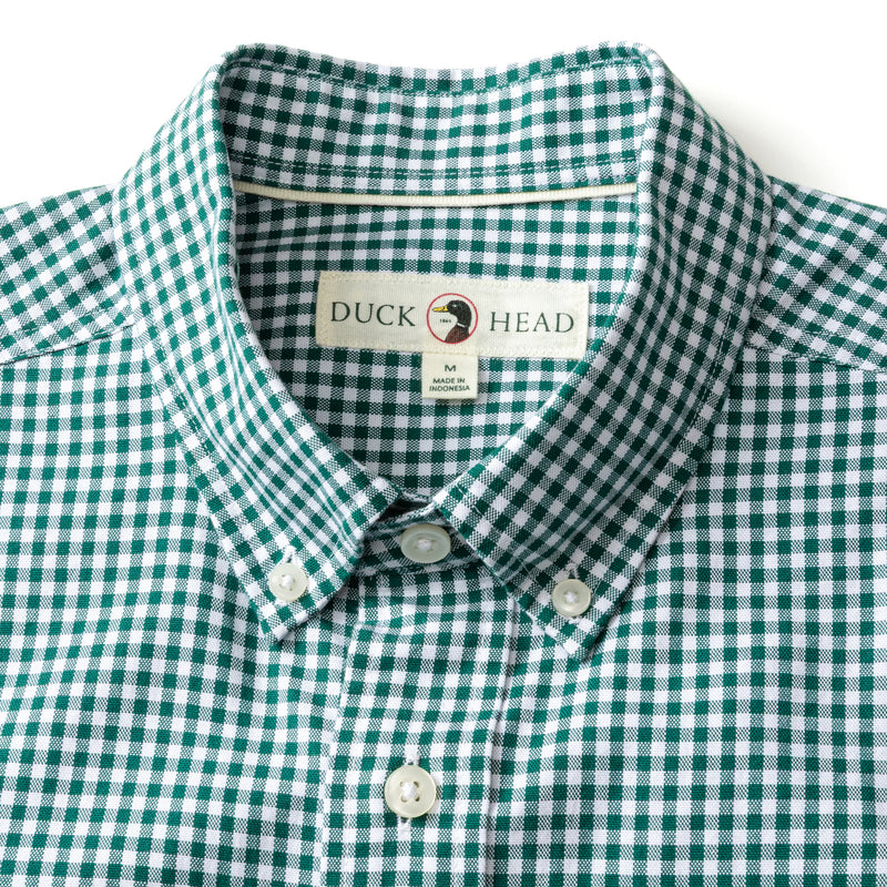 Cotton Oxford Sport Shirt - Ryder Gingham - Forest Green