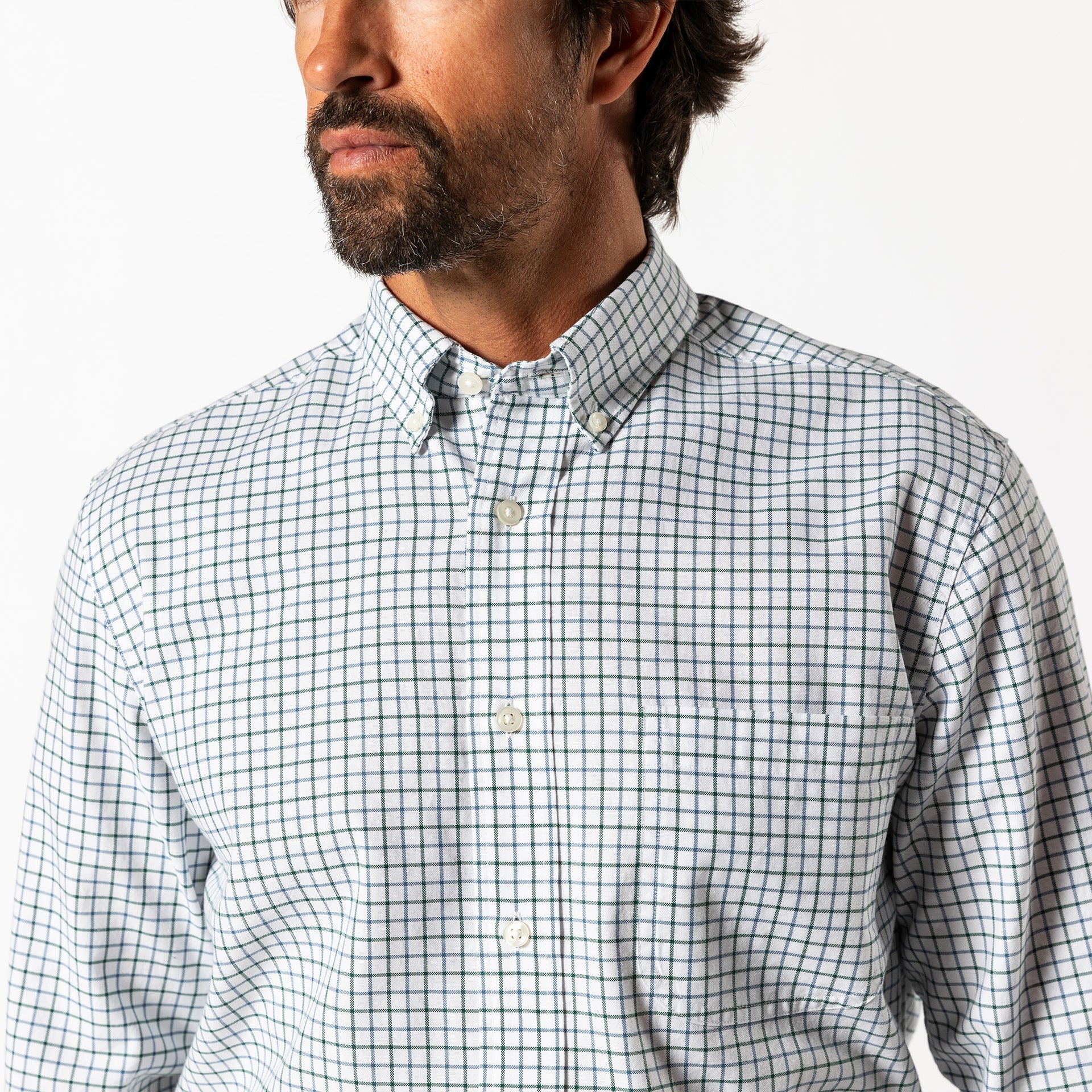 Cotton Oxford Sport Shirt - Kline Plaid