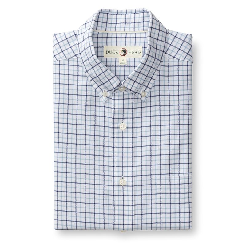 Cotton Oxford Sport Shirt - Kline Plaid - Glacier Blue