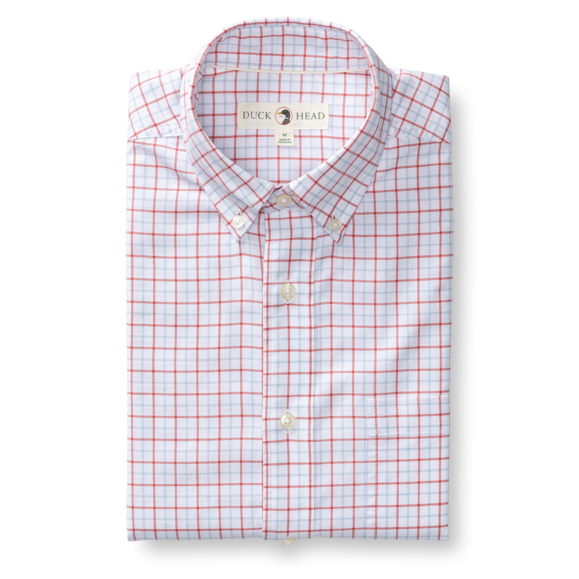 Cotton Oxford Sport Shirt - Kline Plaid - Rosewood