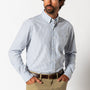 Cotton Cashmere Poplin Sport Shirt - Lewis Plaid - Glacier Blue