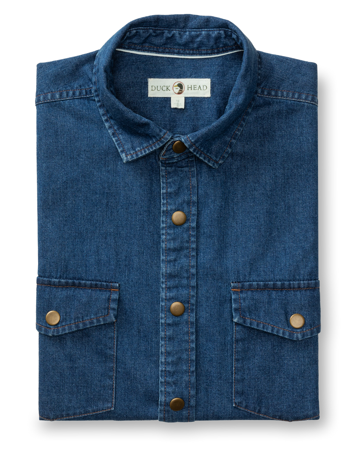 Denim Snap Shirt - Clyde Solid - Indigo Blue