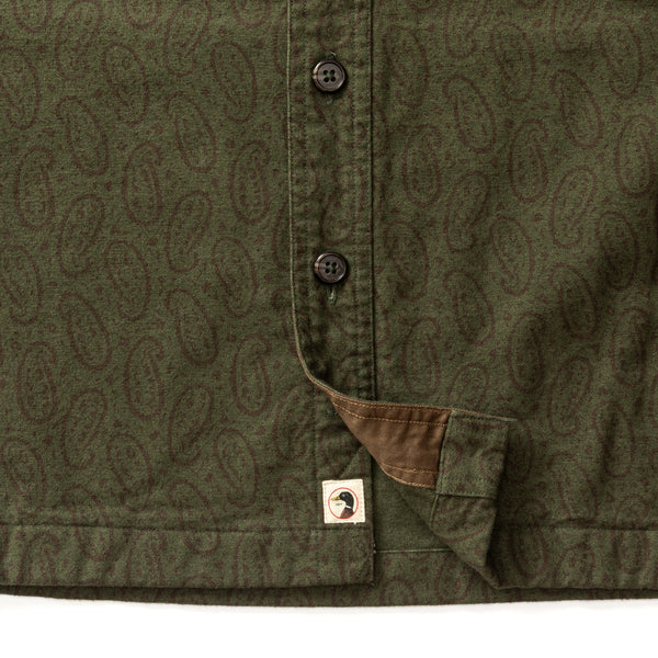 Slater Moleskin Overshirt - Deep Olive Print