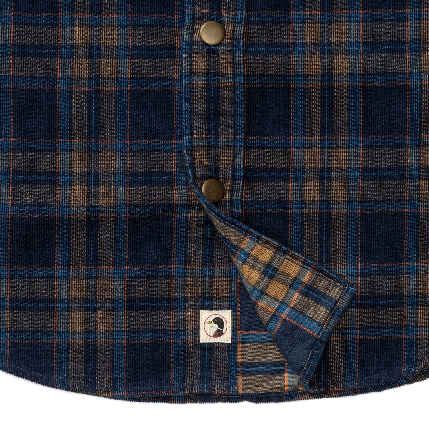 Corduroy Plaid Snap Shirt - Cavern Plaid - Maritime Blue