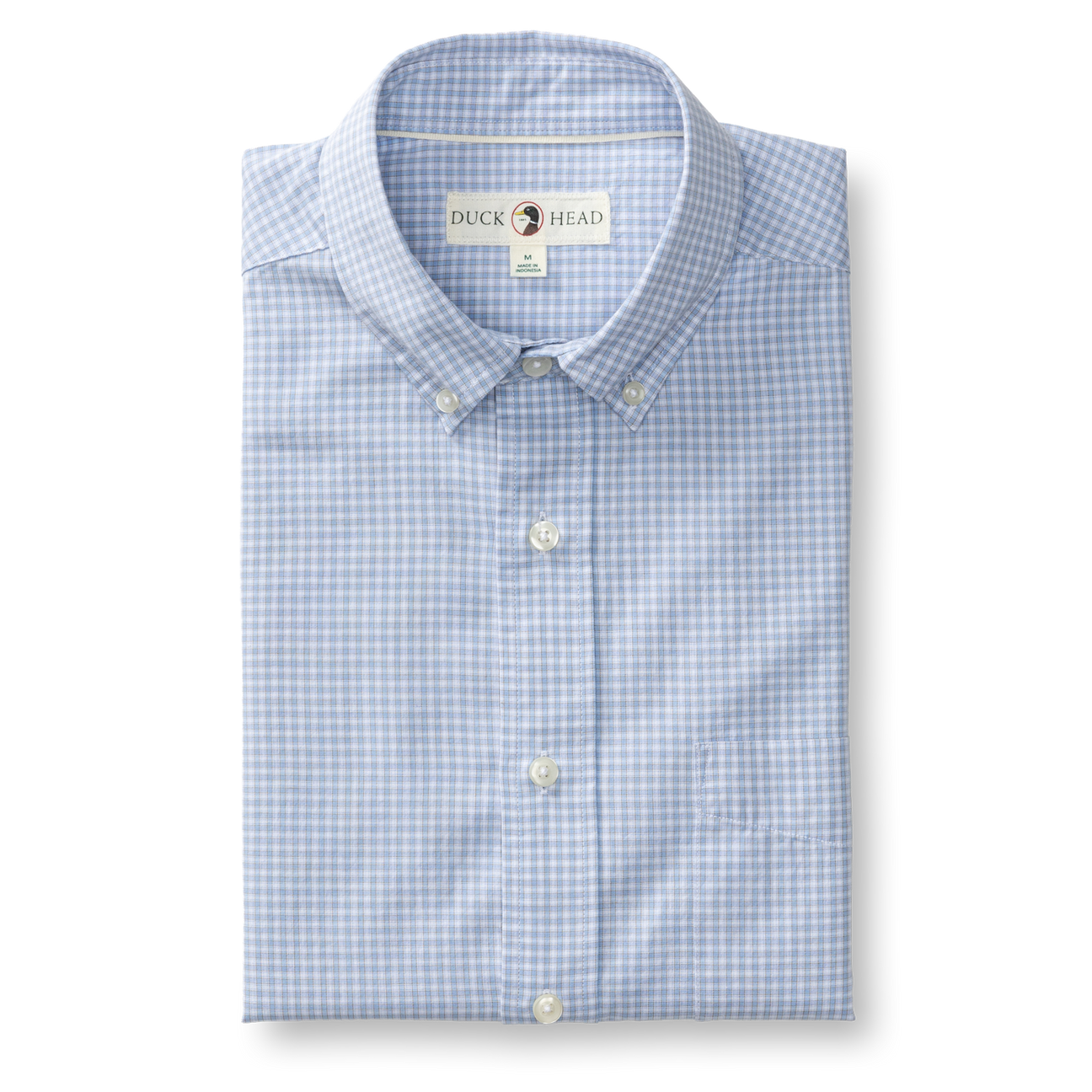 Cotton Cashmere Poplin Sport Shirt - Brook Plaid - Serenity Blue