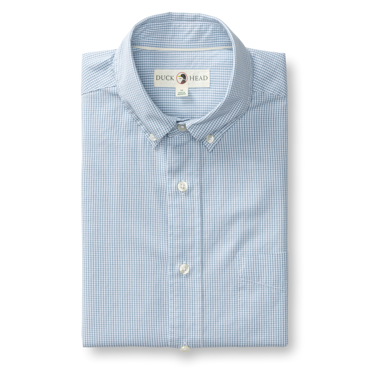 Cotton Cashmere Poplin Sport Shirt - Baltic Plaid - Sky Blue