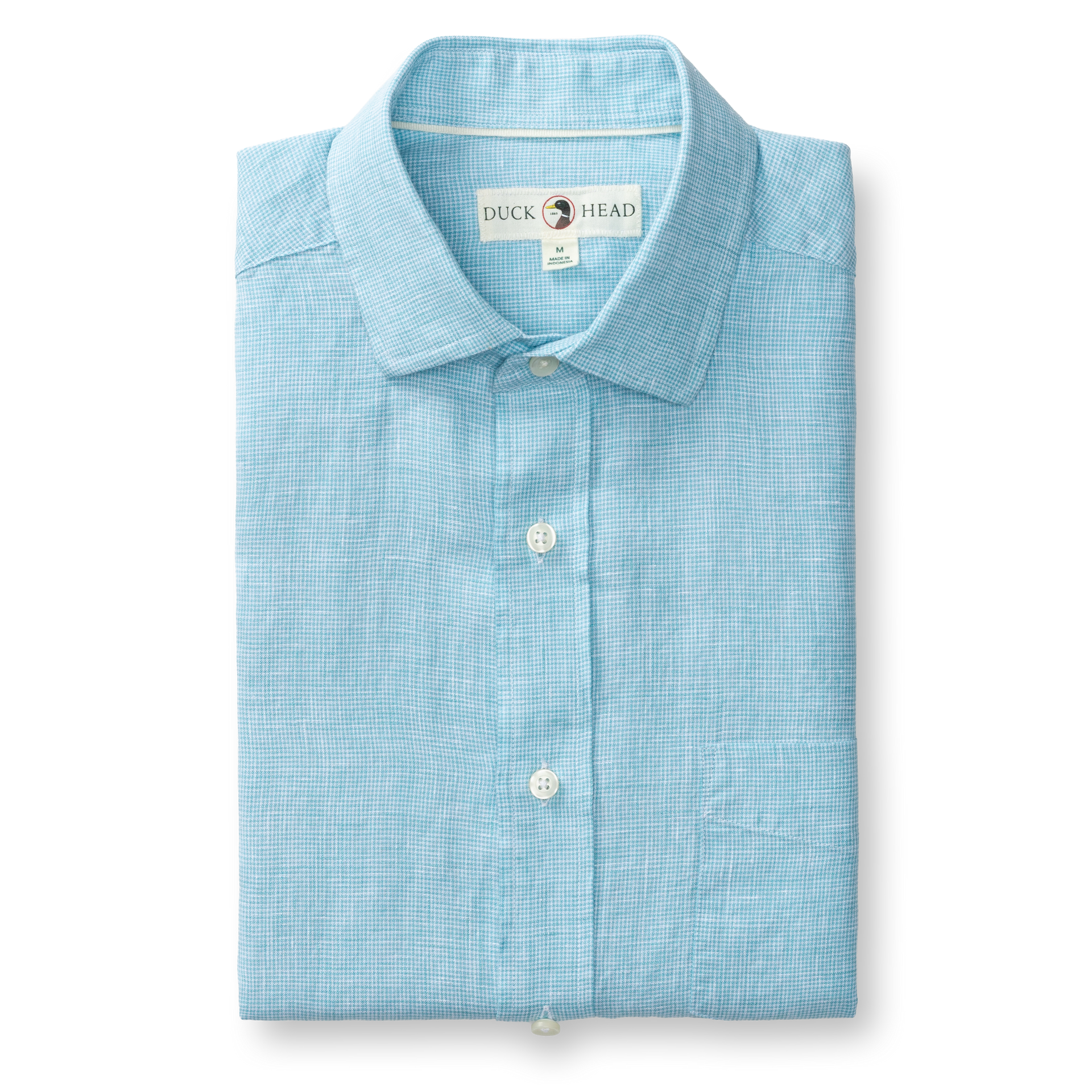 Linen Poplin Sport Shirt - Fenton Plaid - Lake Blue