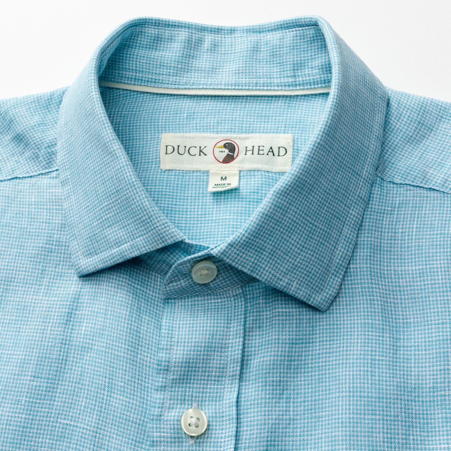 Linen Poplin Sport Shirt - Fenton Plaid - Lake Blue