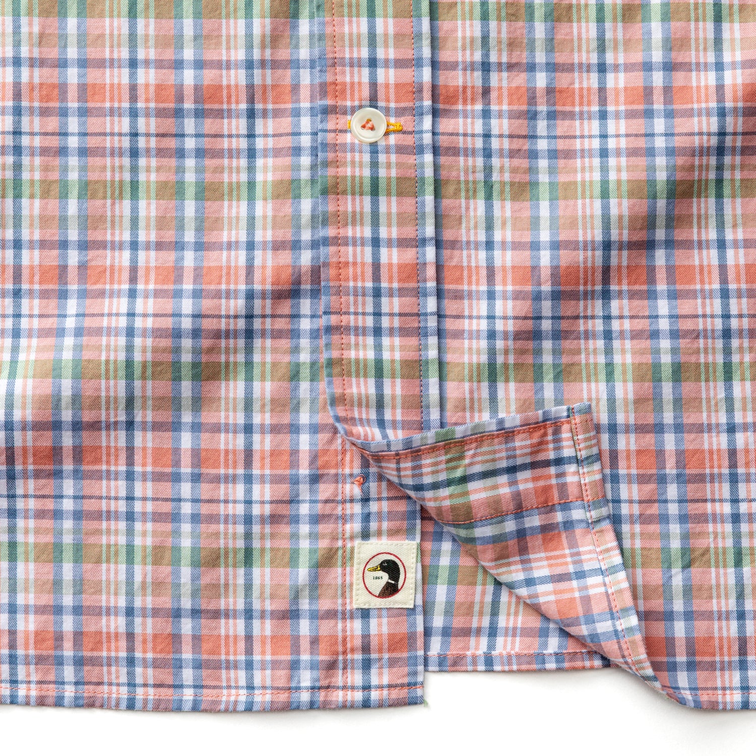 Cotton Twill Sport Shirt - Pratt Plaid - Rosewood