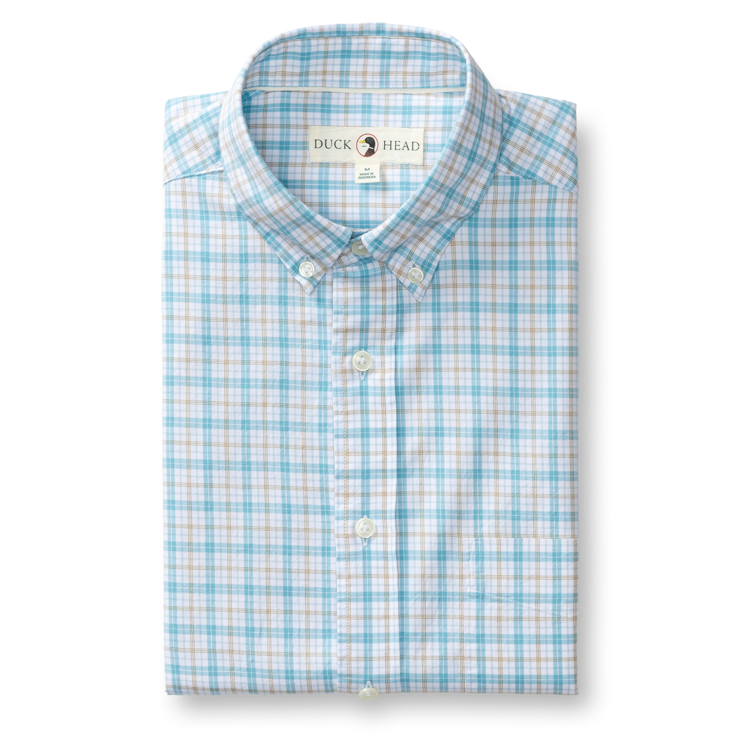 Cotton Twill Sport Shirt - York Plaid - Lake Blue