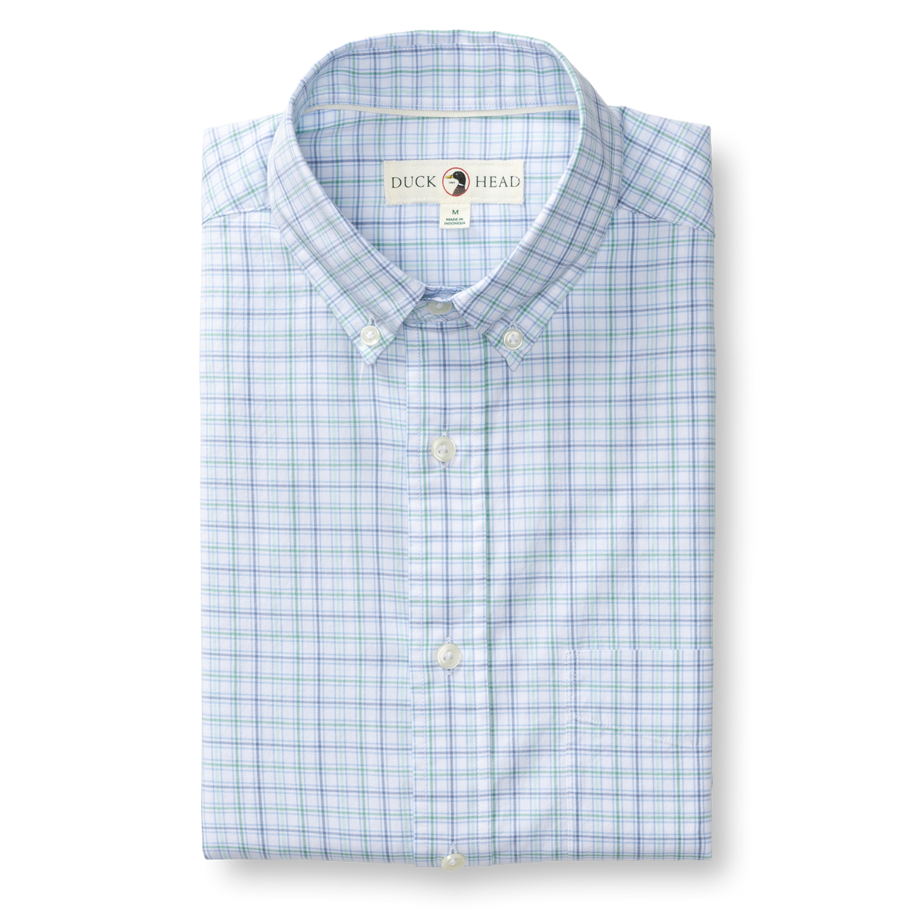 Cotton Twill Sport Shirt - Ashland Plaid - Serenity Blue