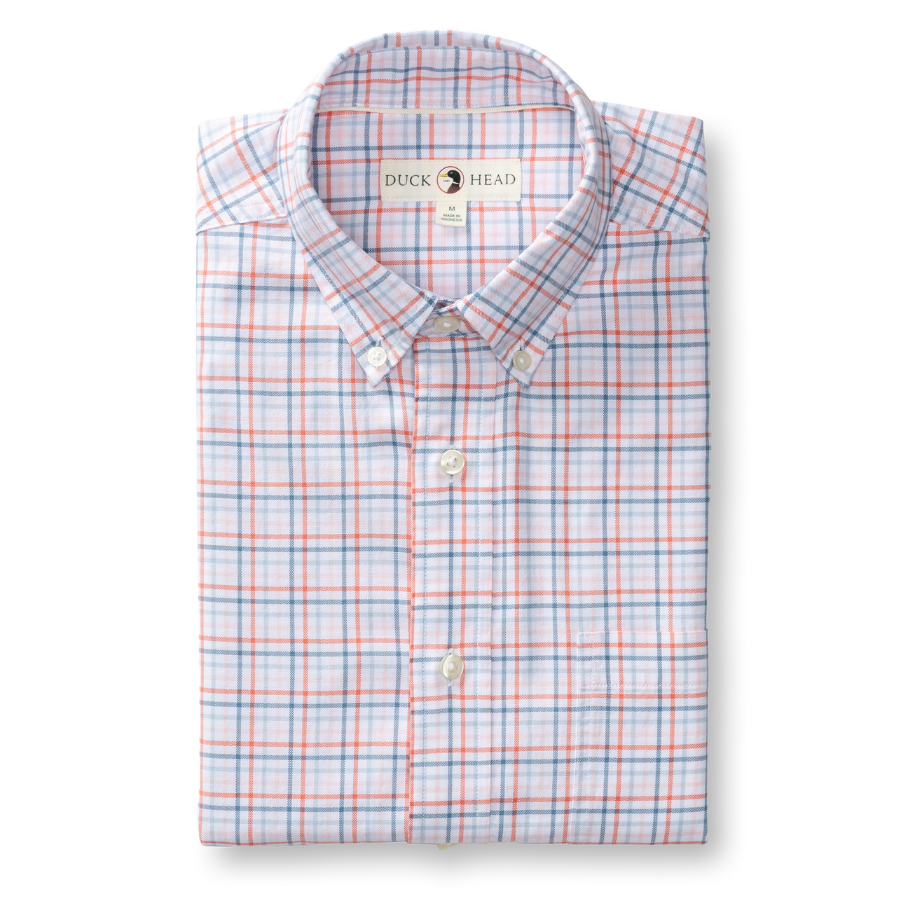 Cotton Oxford Sport Shirt - Cooke Plaid - Coral