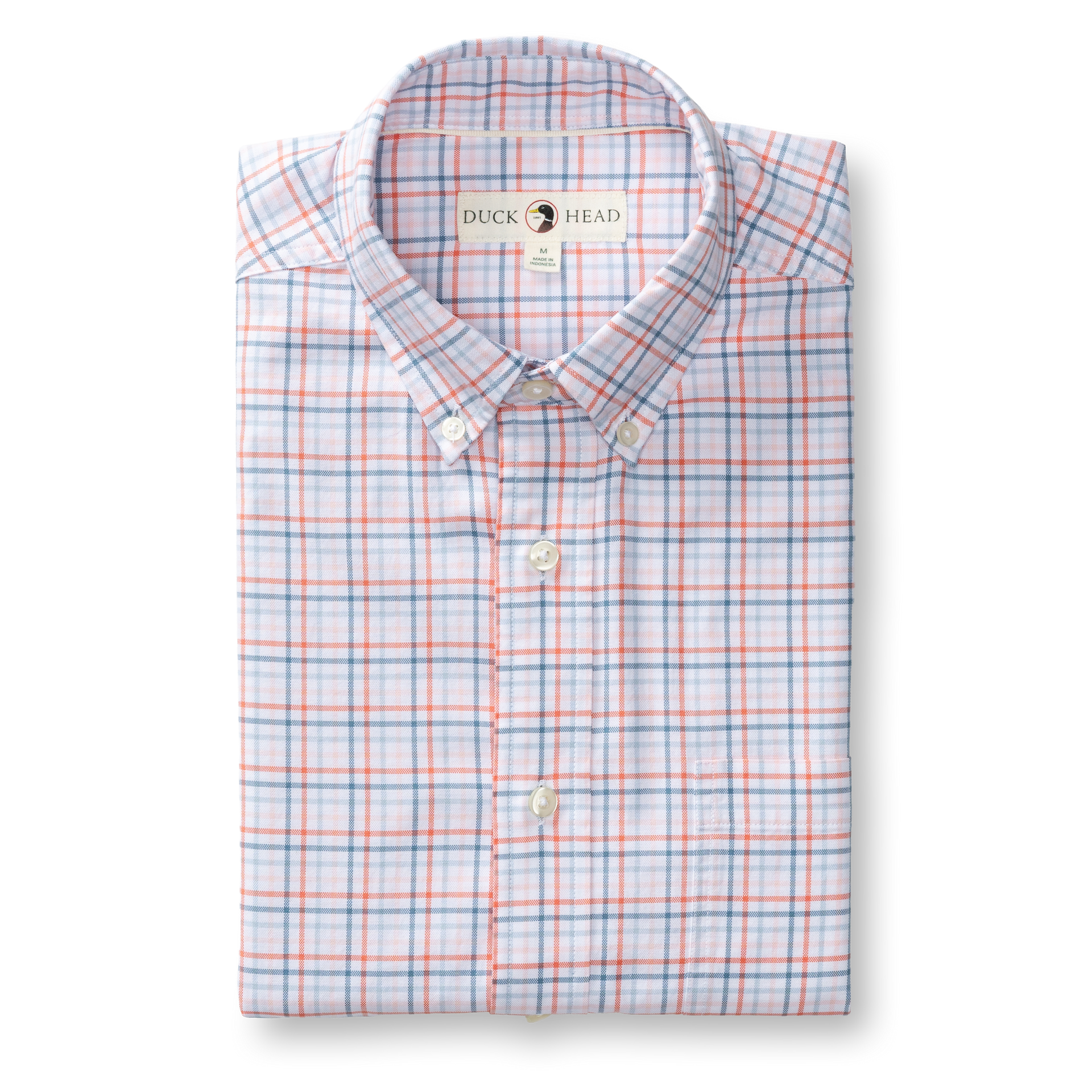 Cotton Oxford Sport Shirt - Cooke Plaid - Coral