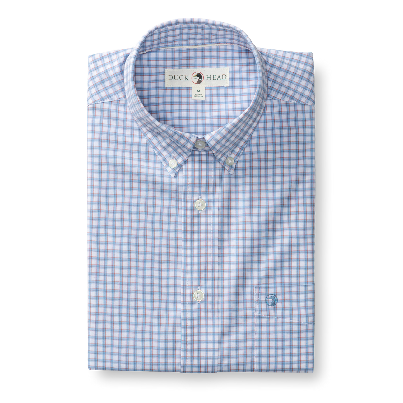 Performance Poplin Sport Shirt - Quinn Plaid - Serenity Blue