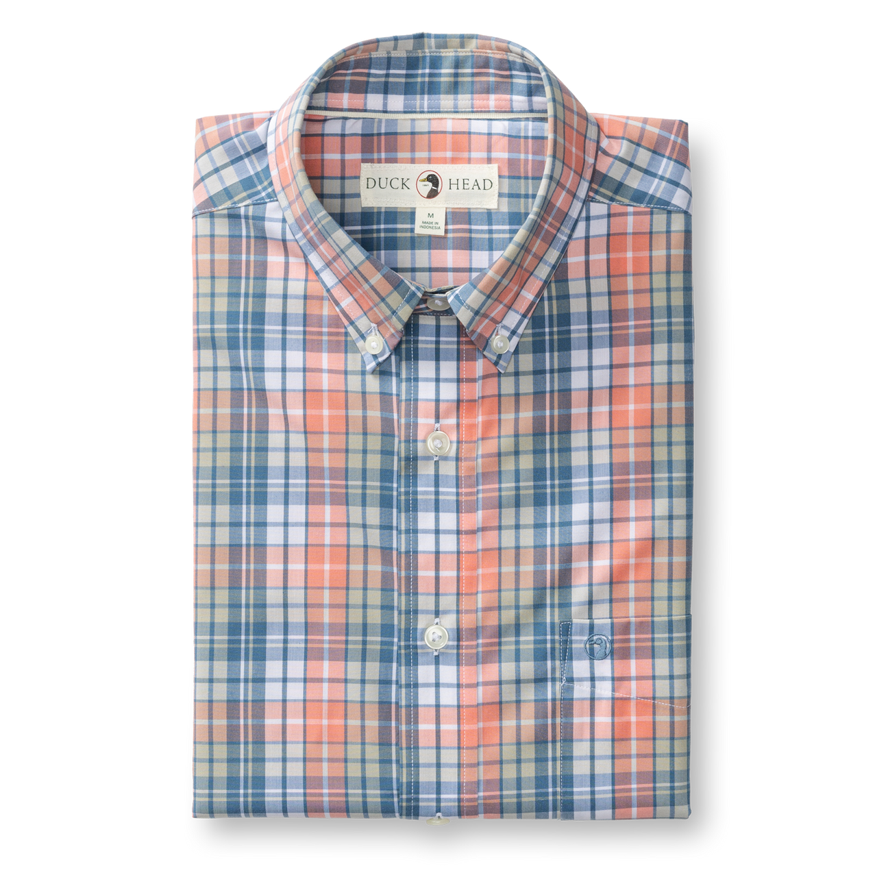 Performance Poplin Sport Shirt - Oakville Plaid - Coral