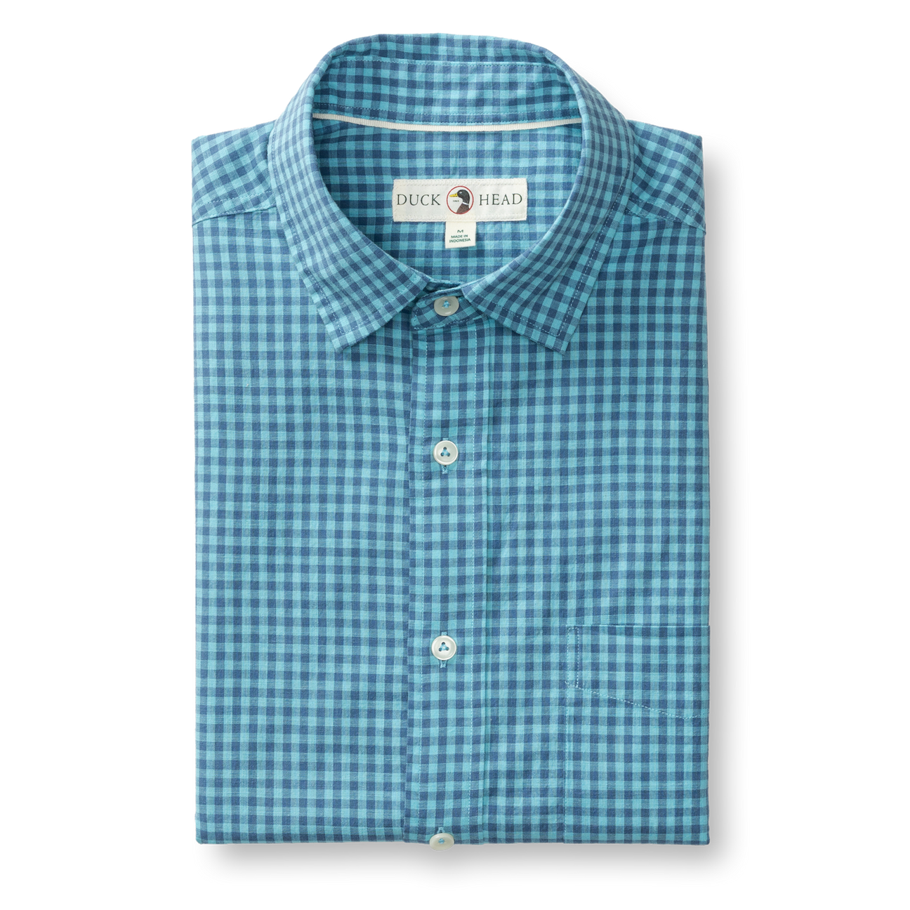 Cotton Slub Sport Shirt - Alcove Gingham - Blue Horizon