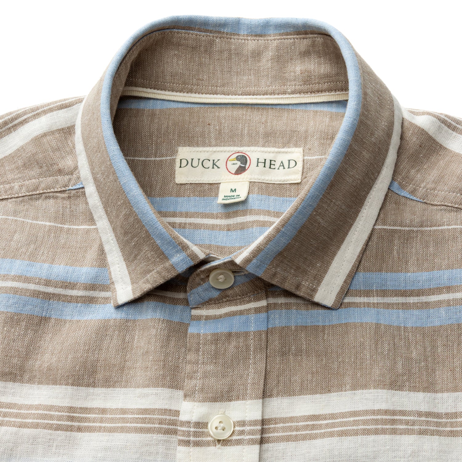 Linen Cotton Oxford Sport Shirt - Matthews Stripe - Clay
