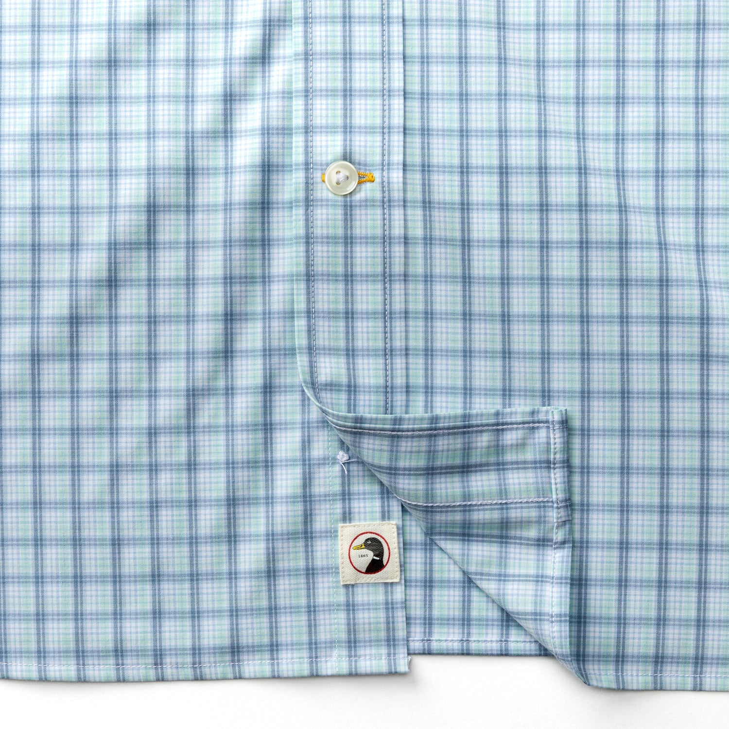 Performance Poplin Sport Shirt - Linwood Plaid - Seafoam Green